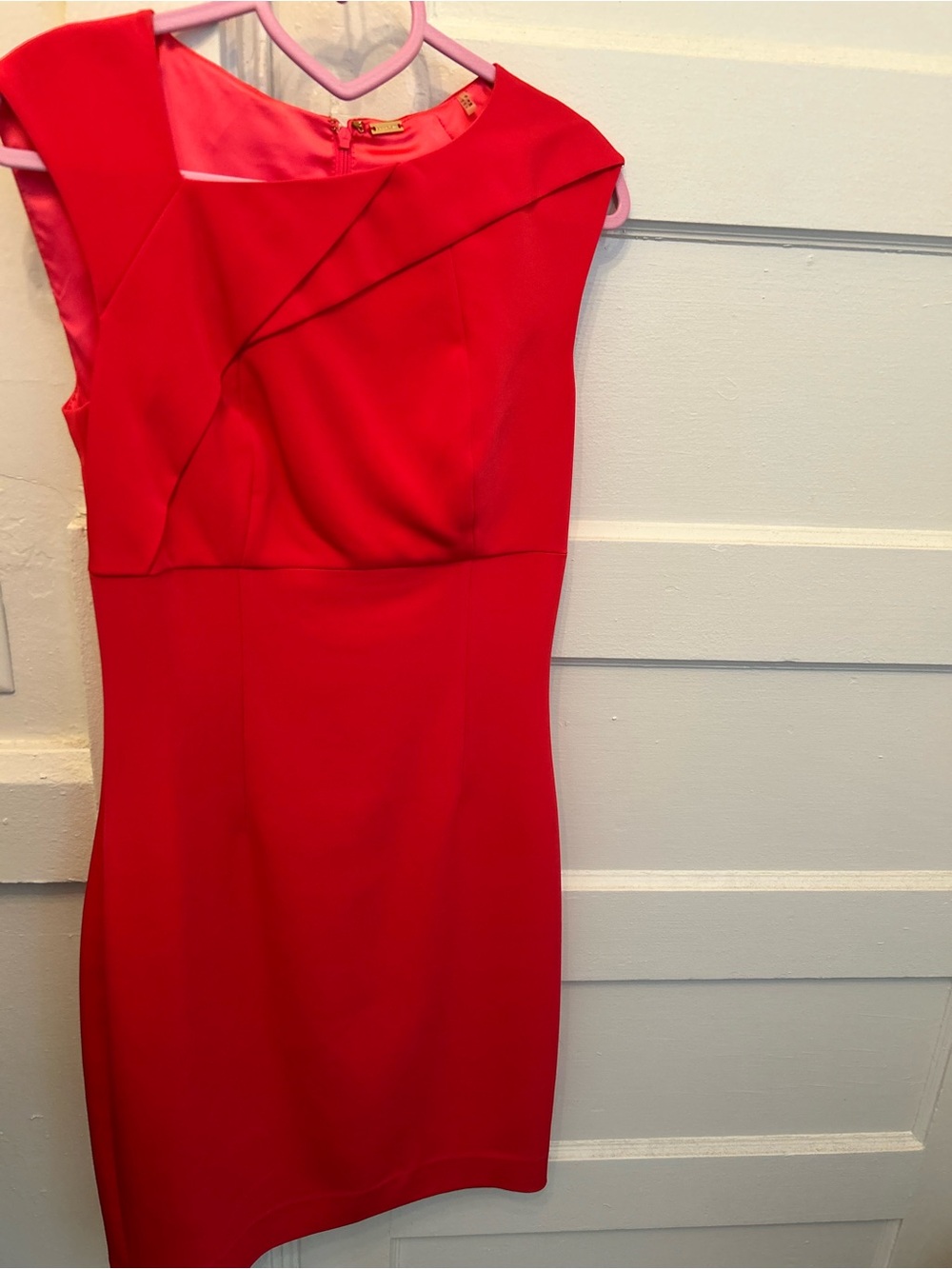 Elie Tahari Pink Sheath Dress sleeveless PTP 15-16.5 size 2 zipper back